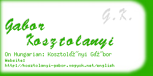 gabor kosztolanyi business card